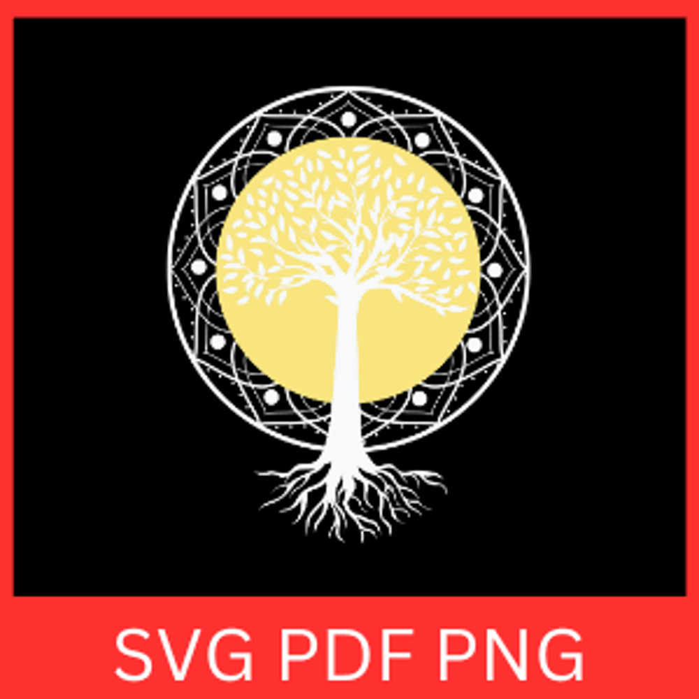 Triangle Moon Phases And Tree Life DNA Svg Tree Of Life Svg Tree Monogram Svg Tree Svg Tree Roots M 0
