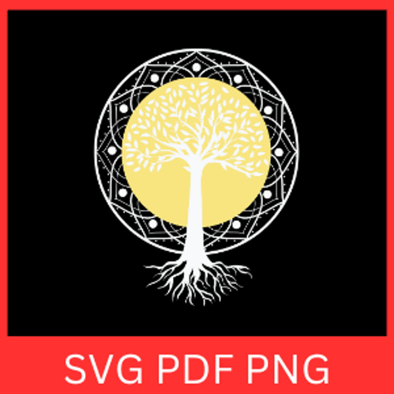 Triangle Moon Phases And Tree Life DNA Svg Tree Of Life Svg Tree Monogram Svg Tree Svg Tree Roots M 0