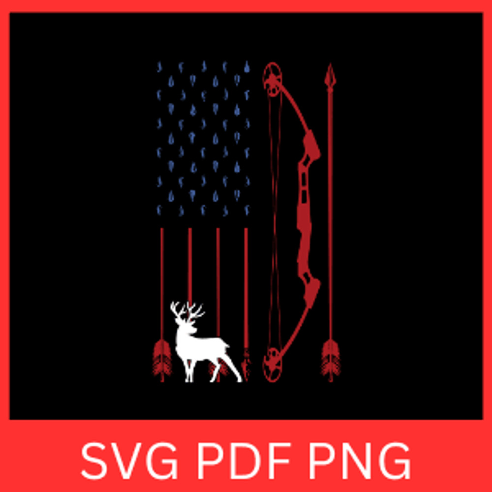 Deer Hunting American Flag Svg Deer Hunting SVG Hunting Hunters Deer USA American Flag Svg Deer Sil 0