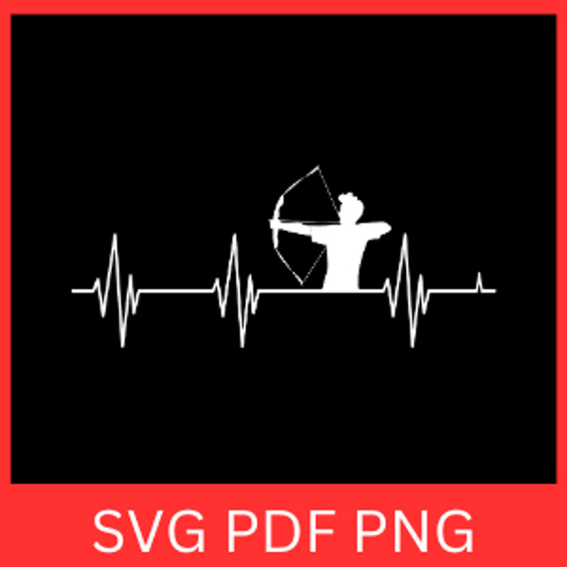 Bow Hunting Heartbeat Svg Hearbeat Svg Hunting Svg Bow Svg Hunting Clipart Svg Hunting Svg Bow Svg 0