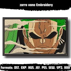 zoro vano embroidery (one piece) design file, , machine embroidery design,