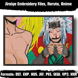 jiraiya embroidery files, naruto, anime inspired embroidery design, - instant download machine embroidery design files,