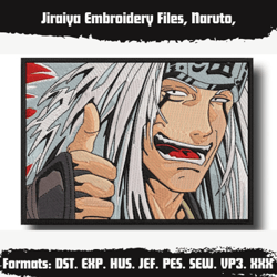 jiraiya embroidery files, naruto, anime inspired embroidery , anime design, logo design, anime shirt, digital download