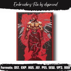 hanma yujiro embroidery anime embroidery design anime design embroidery pattern design pes dst format