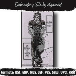 hanma yujiro baki embroidery anime embroidery design anime design embroidery pattern design