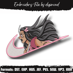 nike nezuko kamado embroidery design, anime demon slayer kimetsu no yaiba, file, digital download