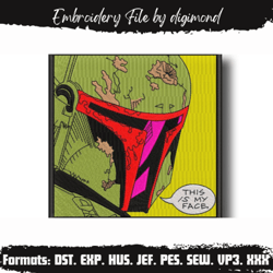 boba fett embroidery design embroidery anime embroidery design machine design