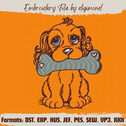 cute dog embroidery design- machine embroidery design style download