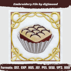 Caramel Cupcake- Embroidered Wall Art Embroidery Design- Machine Embroidery design Style Download