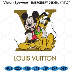mickey and pluto happy louis vuitton embroidery design