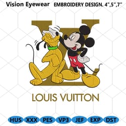 mickey take care pluto louis vuitton logo embroidery design