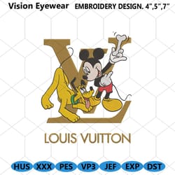 embroidery mickey and pluto funny louis vuitton design download