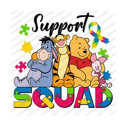 support squad autism winnie the pooh characters digital file png