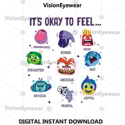 disneyland inside out its okay to feel all the feels svg, disneyland mental health svg, inclusion shirt inside out speec