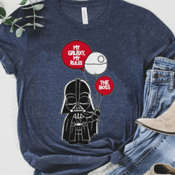 chibi darth vader with death star balloon