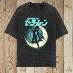 sailor moon vintage washed png, anime manga graphic tee gift for women, retro 90's unisex png gift