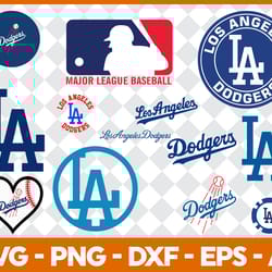 losangeles dodgers mlb svg cut files baseball clipart bundle