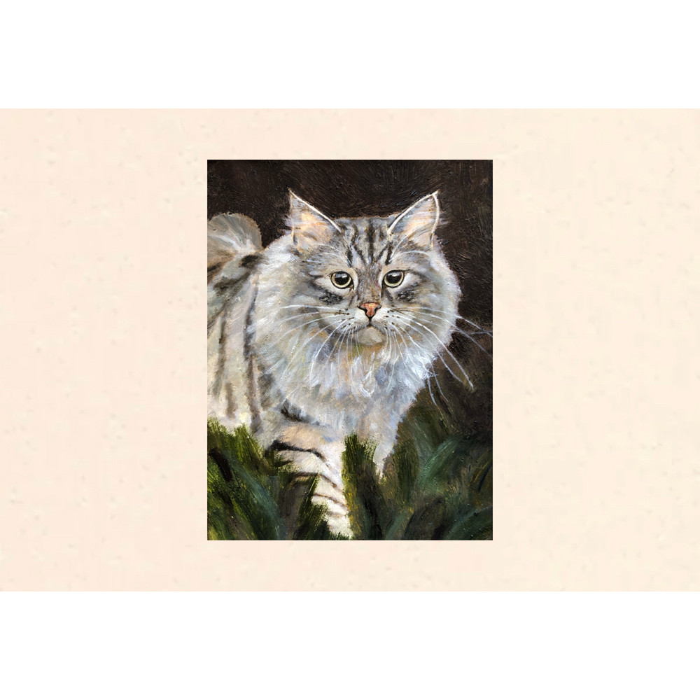 The Cat Is Walking Painting Modern Wall Art Original Oil Painting 8x12 Inches 0