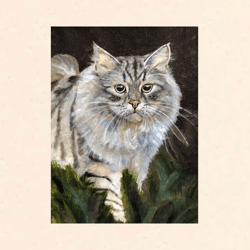 the cat is walking painting modern wall art original oil painting 8x12 inches