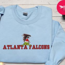 Grinch NFL Atlanta Falcons Embroidered Sweatshirt, Grinch NFL Sport Embroidered Sweatshirt, NFL Embroidered Shirt