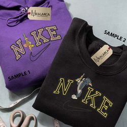 nike custom couple embroidered sweatshirt, tom and jerry embroidererd sweatshirt, matching couple embroidered hoodie