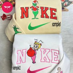 grinch christmas couple sweatshirt, valentine embroidered hoodie, embroidered matching couple sweatshirt vlt06