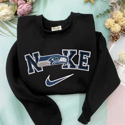 Nike NFL Seattle Seahawks Emboidered Hoodie, Nike NFL Embroidered Sweatshirt, NFL Embroidered Football, NK24A Shirt