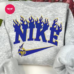 Nike NFL Minnesota Vikings Embroidered Hoodie, Nike NFL Embroidered Sweatshirt, NFL Embroidered Football, Nike NK15D
