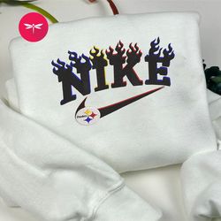 Nike NFL Pittsburgh Steelers Embroidered Hoodie, Nike NFL Embroidered Sweatshirt, NFL Embroidered Football, Nike NK28D