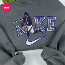 Nike NFL Justin Fields Embroidered Hoodie, Nike NFL Embroidered Sweatshirt, NFL Embroidered Football, Nike Shirt NK14G