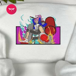 embroidered chainsaw man power anime sweatshirt, embroidered chainsaw man power anime hoodie, embroidered chainsaw man