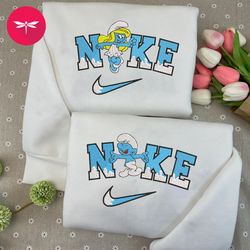 Nike Couple Smurfs Embroidery Hoodie, The Smurfs Couple Couple Embroidery Sweater, Disney Movie Nike CP23