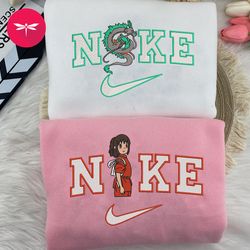 Nike Anime Couple Embroidery Hoodie, Movie Couple Embroidery Sweater, Disney Movie Nike CP29
