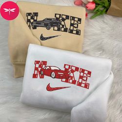 Nike Couple Letty and Dom Embroidered Sweatshirt, Cars Movie Couple Crewneck Embroidered, Movie Nike Shirt CP02