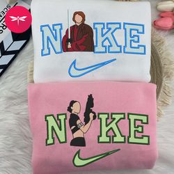 Nike Couple Padme and Anakin Embroidered Sweatshirt, Star Wars Couple Crewneck Embroidered, Movie Nike Shirt CP04