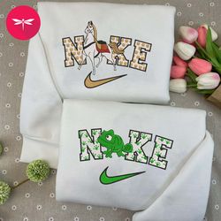 Nike Couple Pascal and Maximus Embroidered Sweatshirt, Frozen Couple Crewneck Embroidered, Movie Nike Shirt CP10