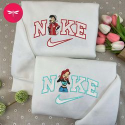 Nike Max and Roxann Embroidery Hoodie, Goofy Couple Nike Embroidery Sweater, Disney Movie Nike Embroidered Hoodie CP43