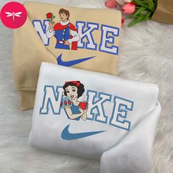 Nike Valentine Snow White Embroidered Hoodie, Valentine Couple Nike Embroidered Sweater, Snow White Movie Nike NK08