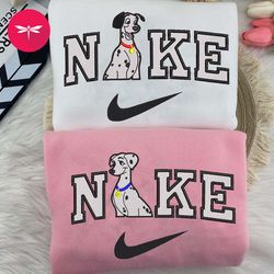 Nike Valentine 101 Dalmatians Embroidered Hoodie, Valentine Couple Nike Embroidered Sweater, 101 Dalmatians Movie NK24