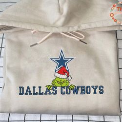 Grinch NFL Dallas Cowboys Embroidered Sweatshirt, Grinch NFL Sport Embroidered Sweatshirt, NFL Embroidered Shirt