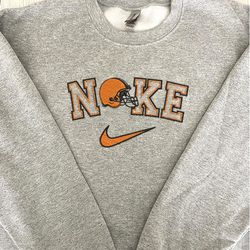 Nike NFL Cleveland Browns Emboidered Hoodie, Nike NFL Embroidered Sweatshirt, NFL Embroidered Football, Nike NK11A