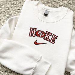 Nike NFL San Francisco 49ers Emboidered Hoodie, Nike NFL Embroidered Sweatshirt, NFL Embroidered Football, Nike NK22A