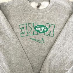 Nike NFL New York Jets Emboidered Hoodie, Nike NFL Embroidered Sweatshirt, NFL Embroidered Football, Nike NK26B