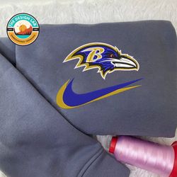 Nike NFL Baltimore Ravens Emboidered Hoodie, Nike NFL Embroidered Sweatshirt, NFL Embroidered Football, Nike Shirt NK03E