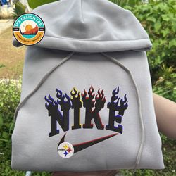 Nike NFL Pittsburgh Steelers Embroidered Hoodie, Nike NFL Embroidered Sweatshirt, NFL Embroidered Football, Nike NK28D