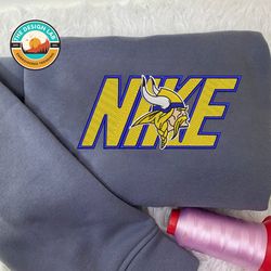 Nike NFL Minnesota Vikings Embroidered Hoodie, Nike NFL Embroidered Sweatshirt, NFL Embroidered Football, NK15F Shirt