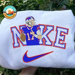 Nike NFL Josh Allen Embroidered Hoodie, Nike NFL Embroidered Sweatshirt, NFL Embroidered Football, NK01G Shirt