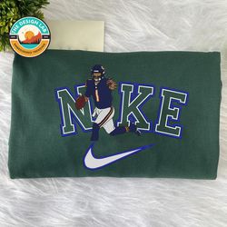 Nike NFL Justin Fields Embroidered Hoodie, Nike NFL Embroidered Sweatshirt, NFL Embroidered Football, Nike NK14G