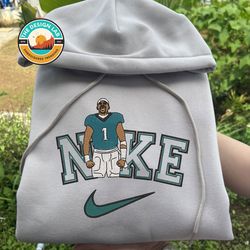 Nike NFL Jalent Hurts Embroidered Hoodie, Nike NFL Philadelphia Eagles Sweatshirt, NFL Embroidered Football, Nike NK16G