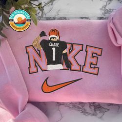 Nike NFL Ja'marr Chase Embroidered Hoodie, Nike NFL Embroidered Sweatshirt, NFL Embroidered Football, Nike NK17G